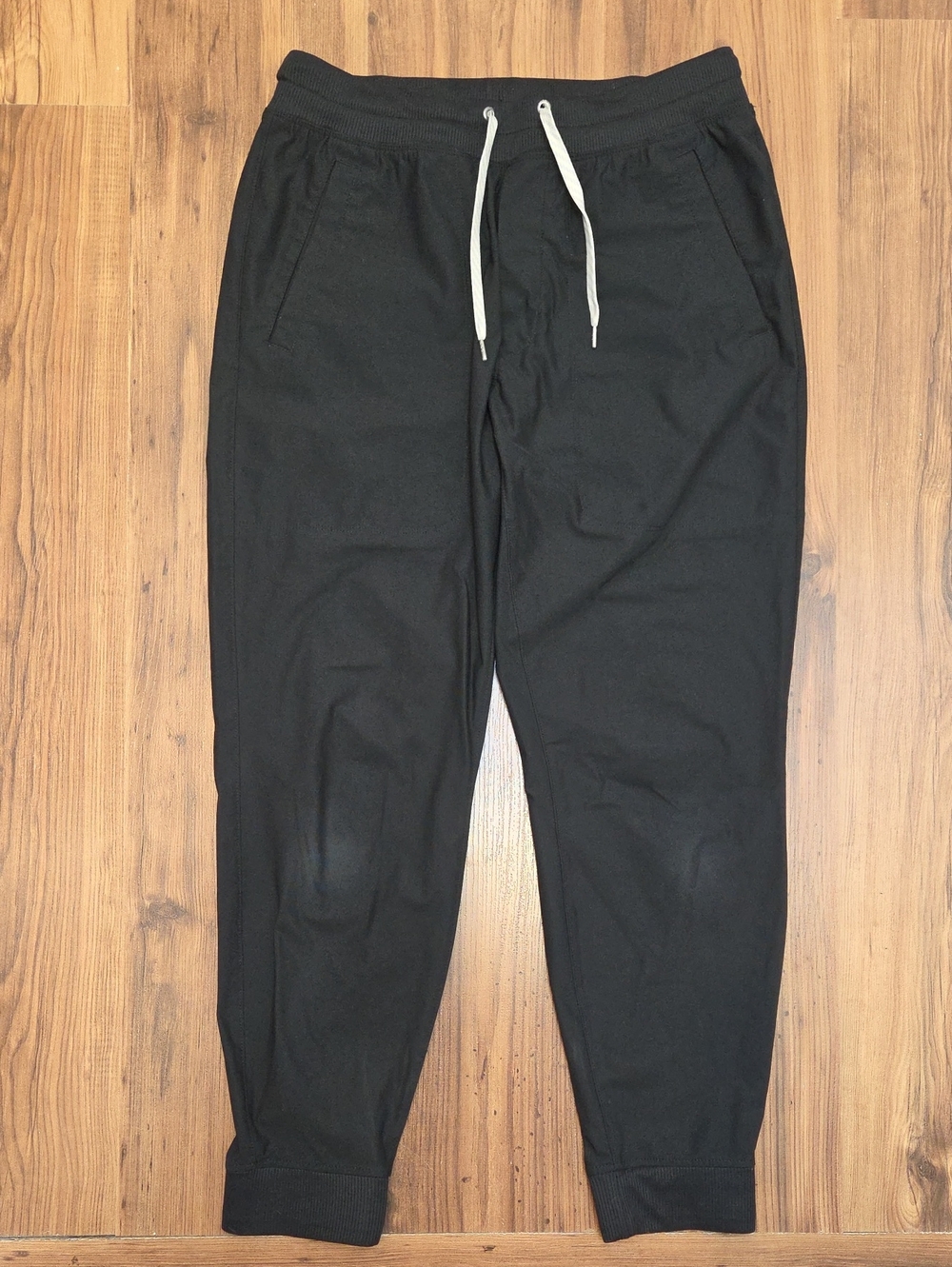 Vuori Black Joggers with White Drawstring
